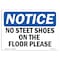Signmission OSHA Sign, No Street Shoes On Floors Please, 10in X 7in Rigid Plastic, 10" W, 7" H, Landscape OS-NS-P-710-L-14872 - alternate 1